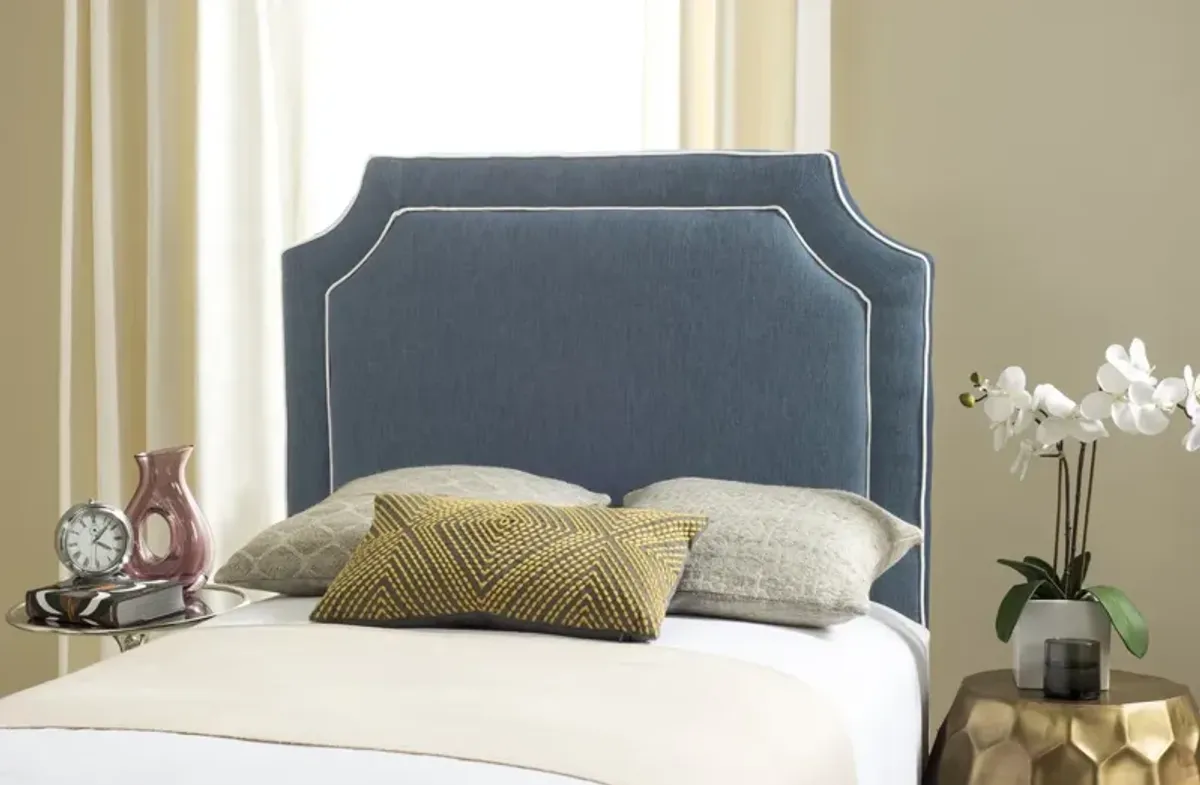 Dane Denim Blue & White Piping Headboard