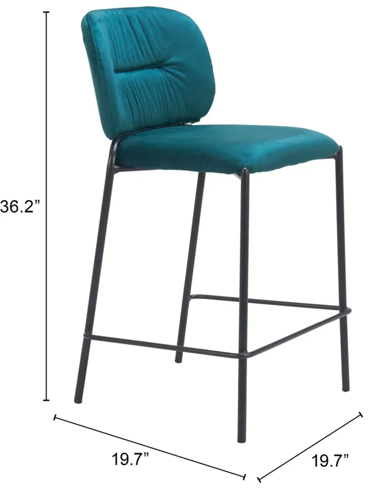 Plat Counter Stool (Set of 2) Green