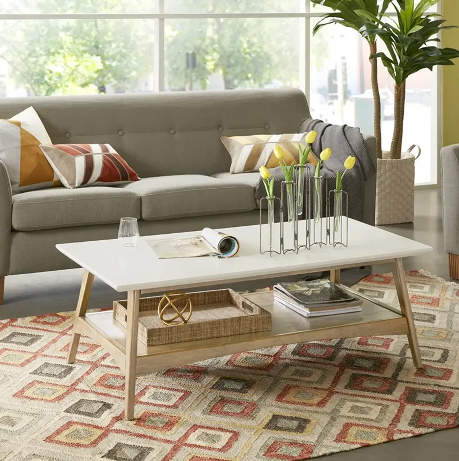 Madison Park Parker Off-White/Natural Coffee Table