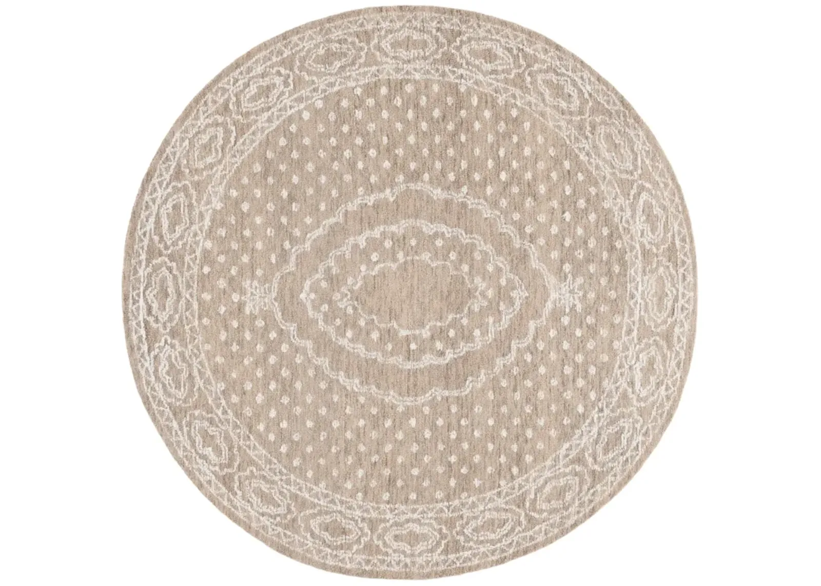 EBONY 306 IVORY  6' x 6' Round Round Rug