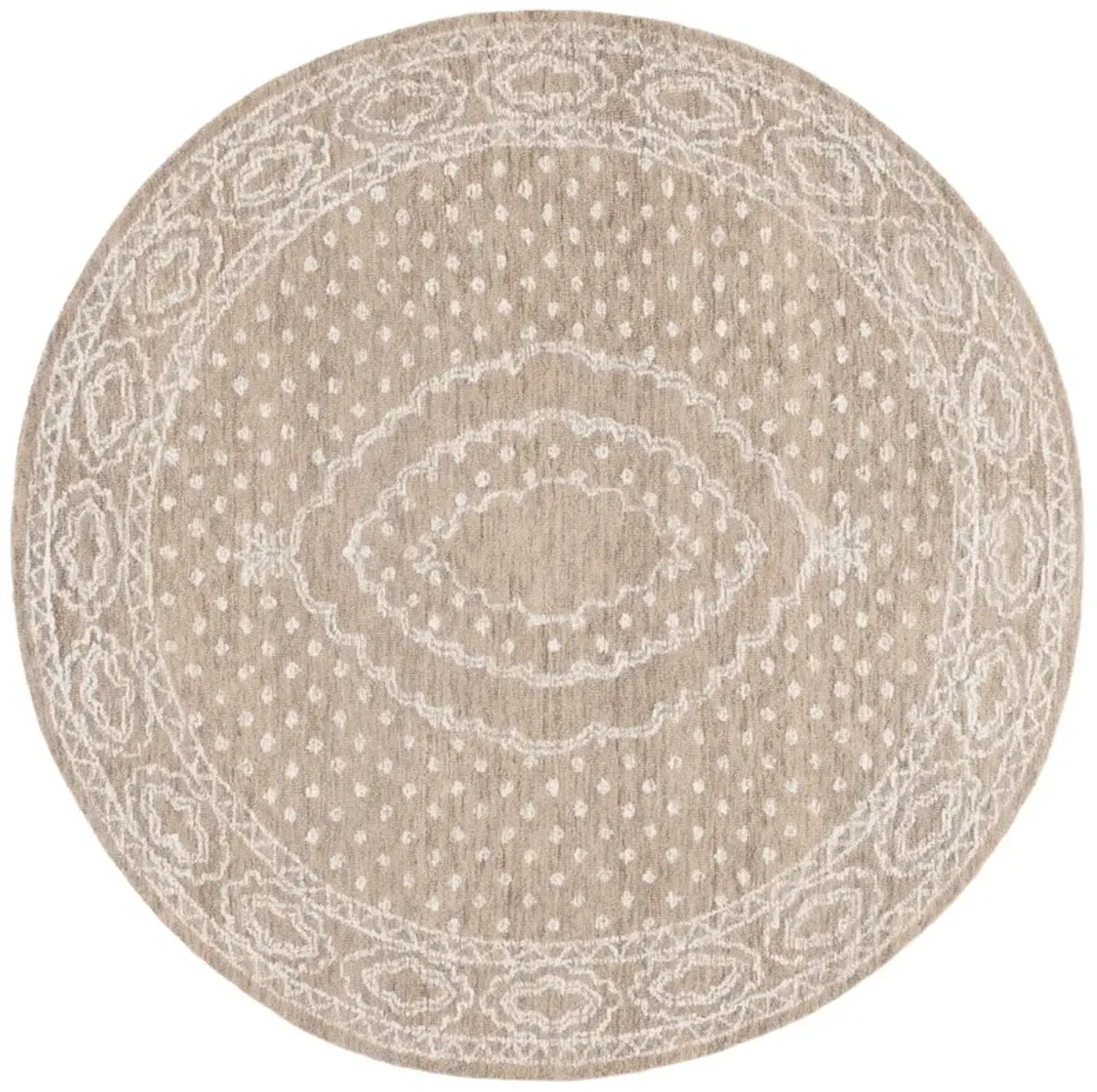 EBONY 306 IVORY  6' x 6' Round Round Rug