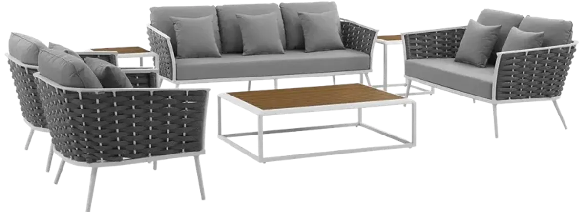 Stance 7 Piece Outdoor Patio Aluminum Sectional Sofa Set