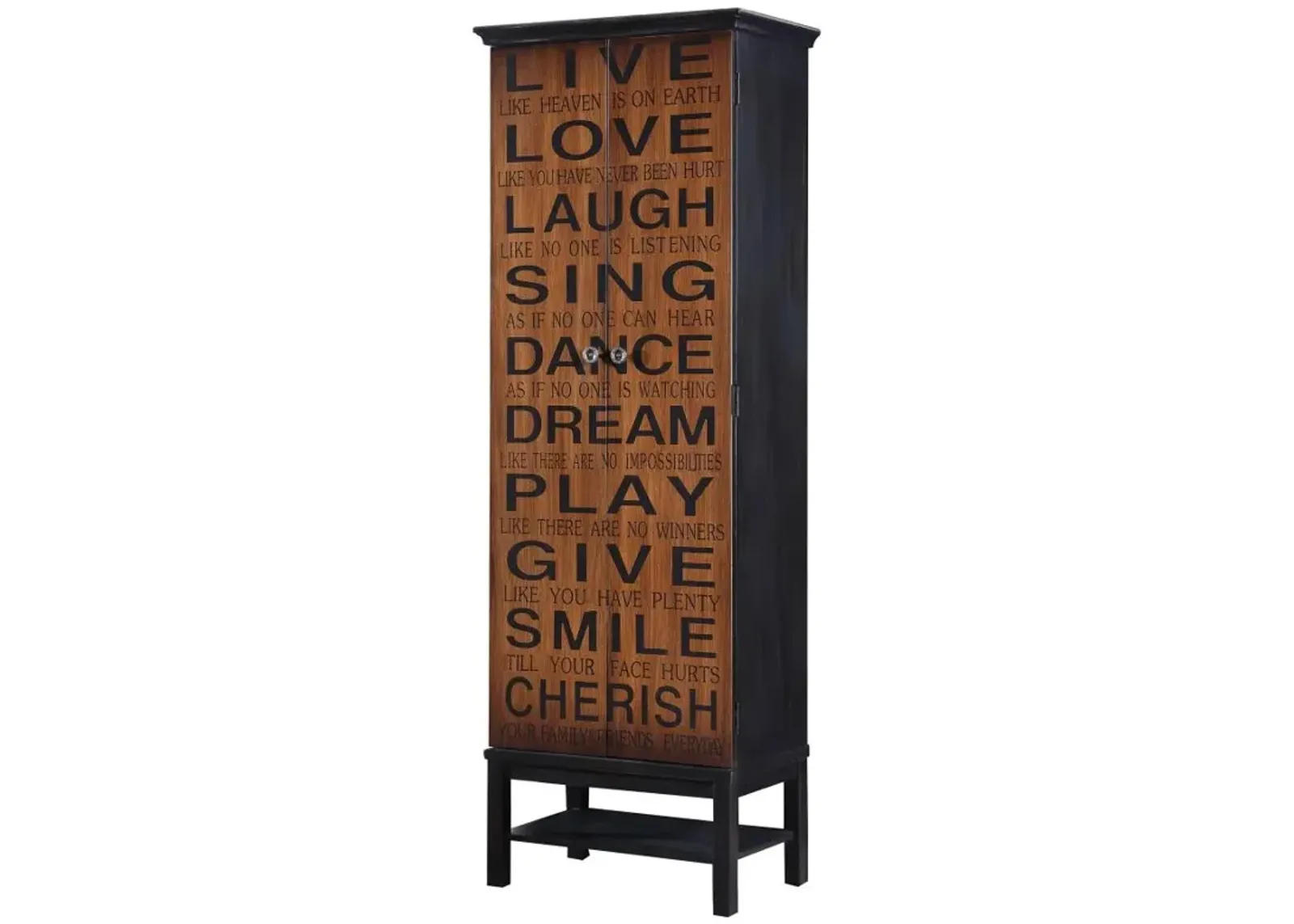 Lovegood 2-door Accent Cabinet Rich Brown and Black