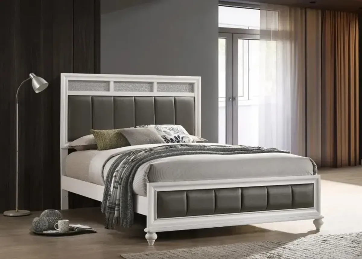 Barzini Queen Upholstered Panel Bed White