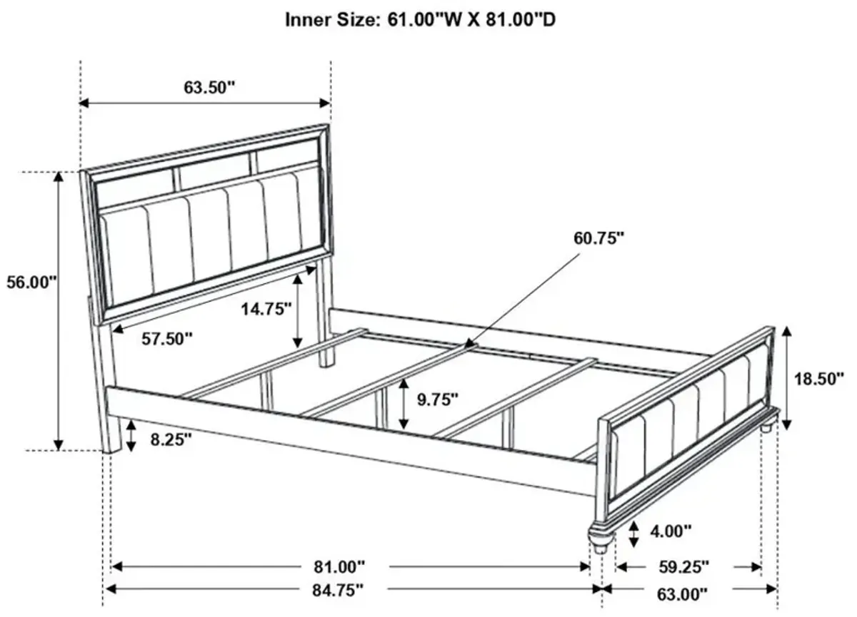 Barzini Queen Upholstered Panel Bed White