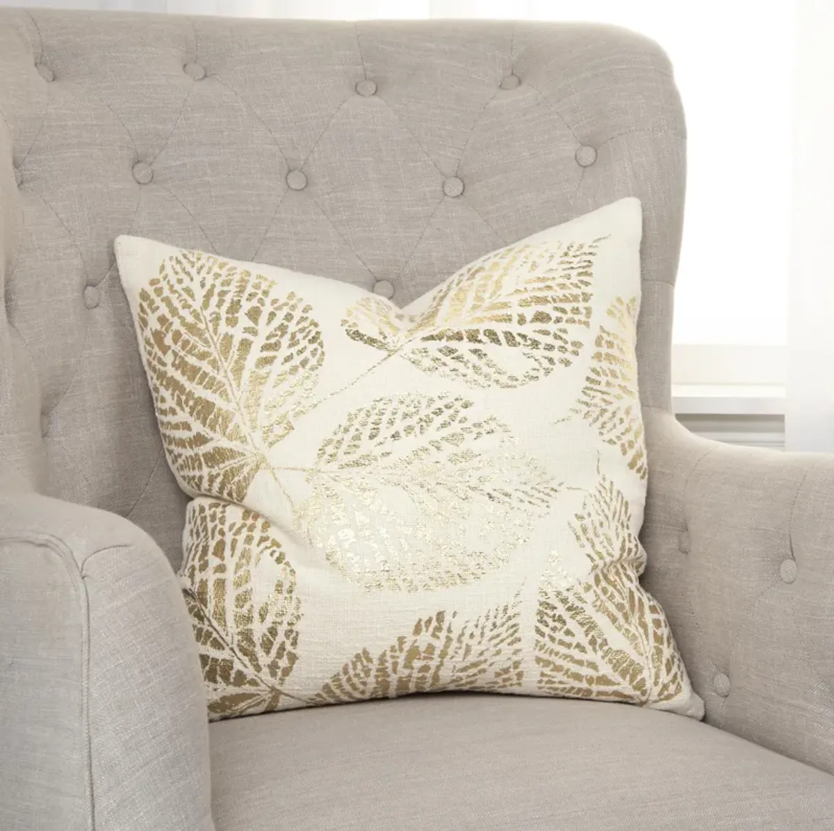 Leaves Ivory Pillow