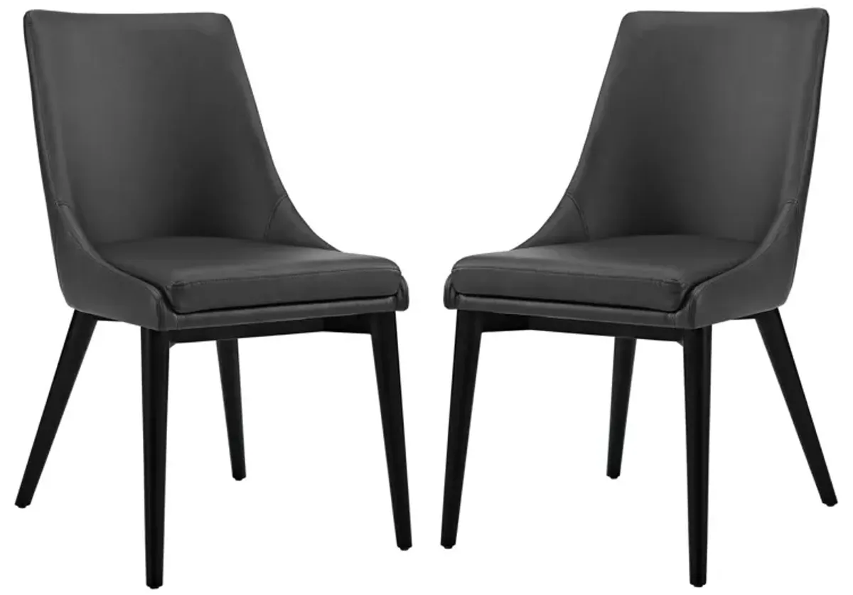 Viscount Dining Side Chair Vinyl Set of 2