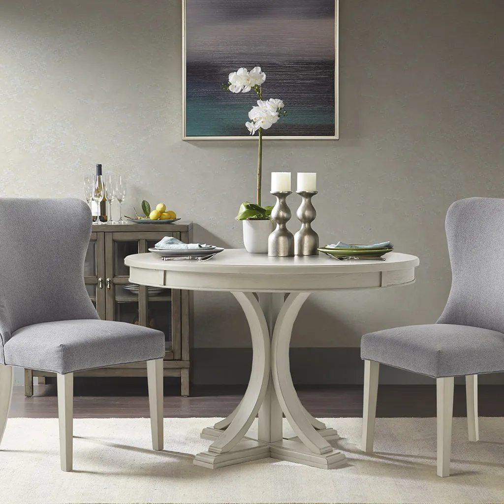 Madison Park Signature Helena Antique Cream Round Dining Table