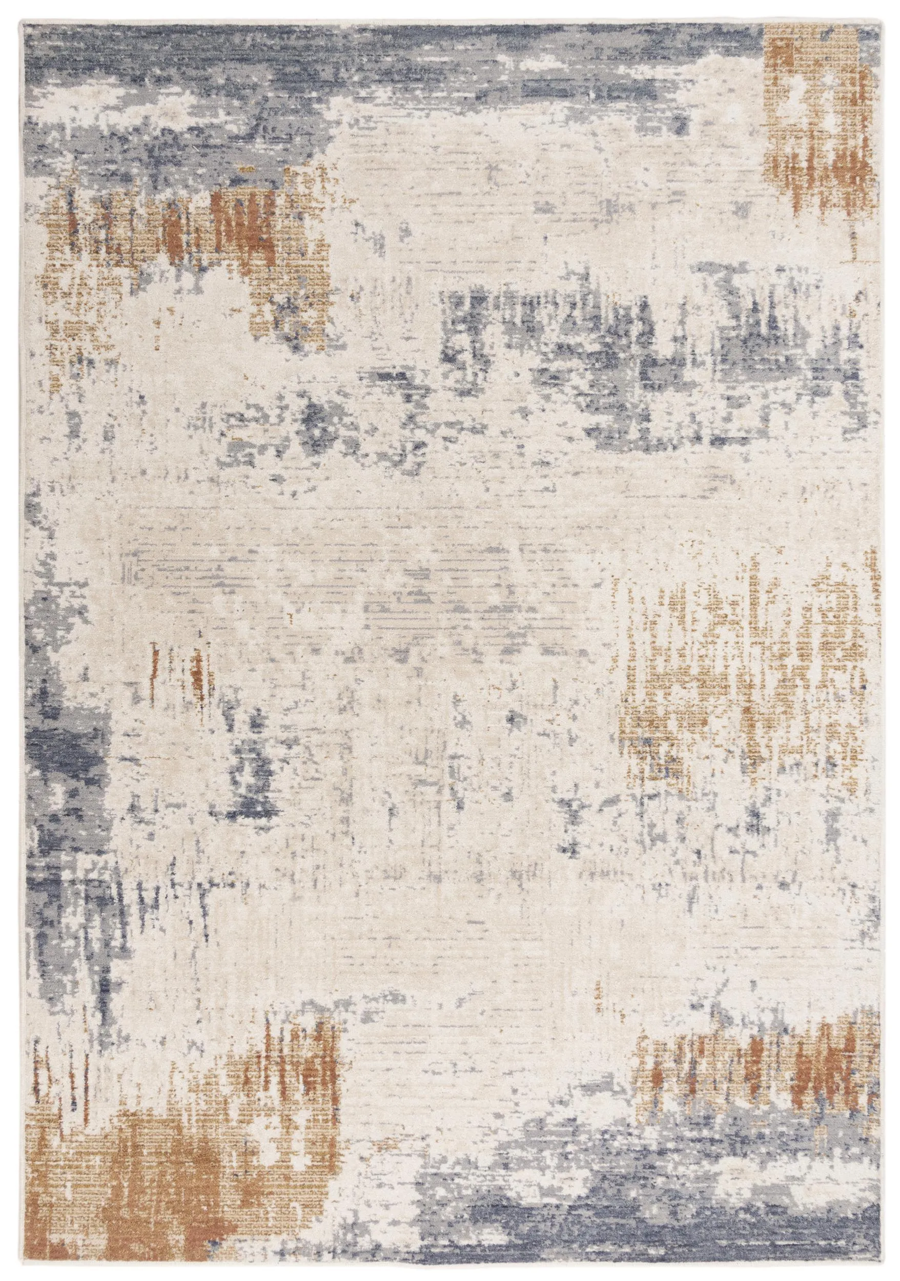 Ventura Beige/Multi Abstract Washed Wool 10' x 13' Rectangle Rug