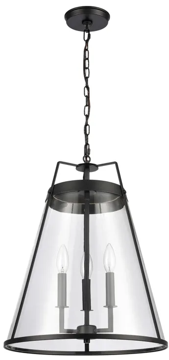 Judy 16" Wide 3-Light Pendant - Matte Black