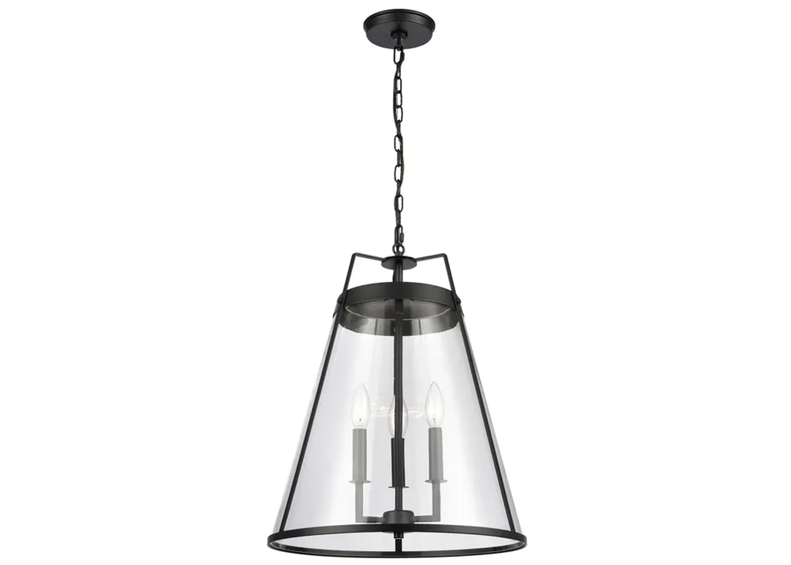 Judy 16" Wide 3-Light Pendant - Matte Black