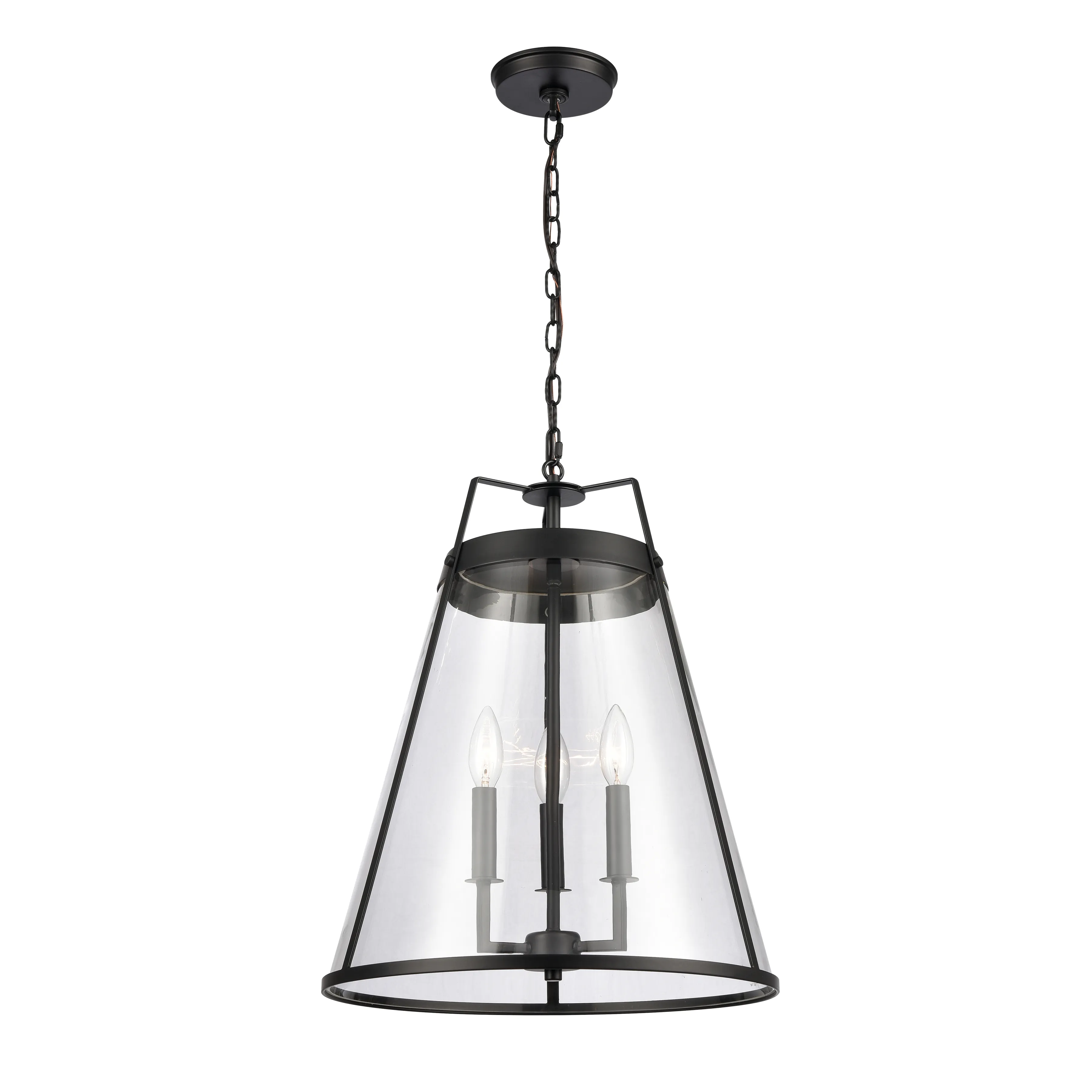 Judy 16" Wide 3-Light Pendant - Matte Black