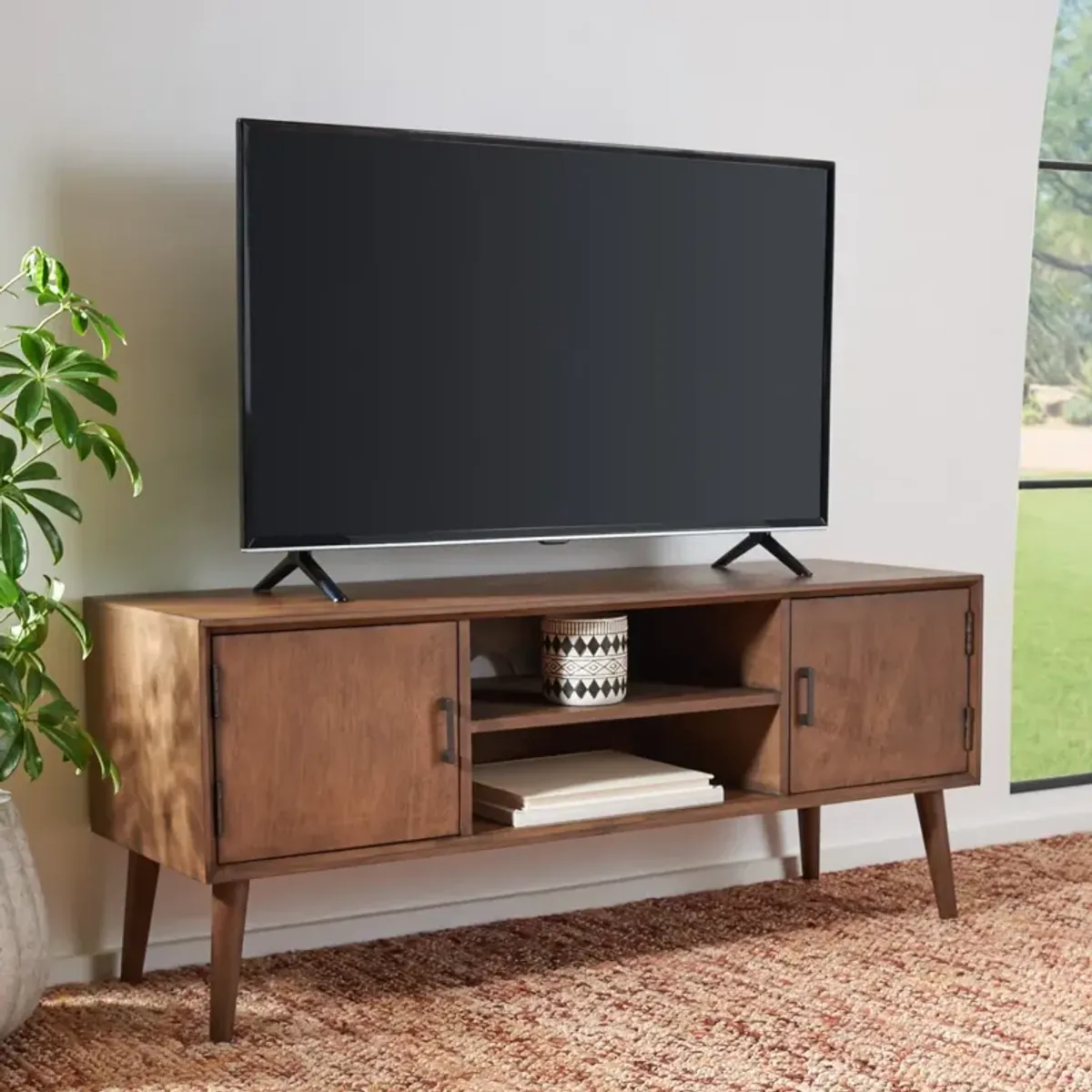 SORREL MID CENTURY 2 DOOR 1 SHELF MEDIA STAND