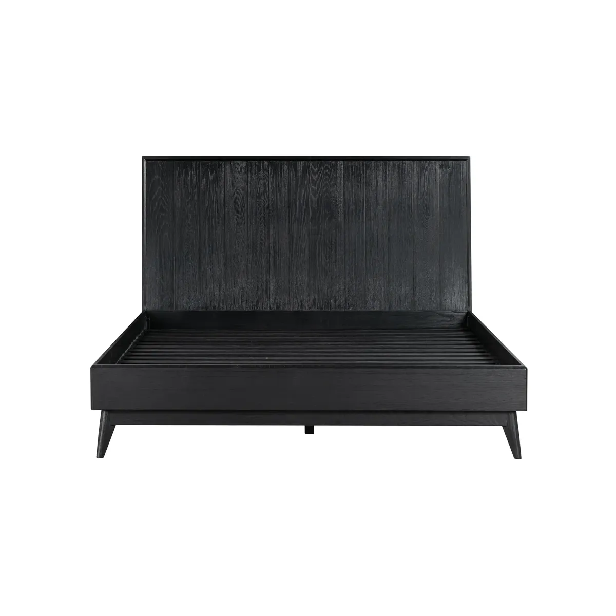 Carnaby Queen Platform Bed Frame in Black Brushed Oak Wood