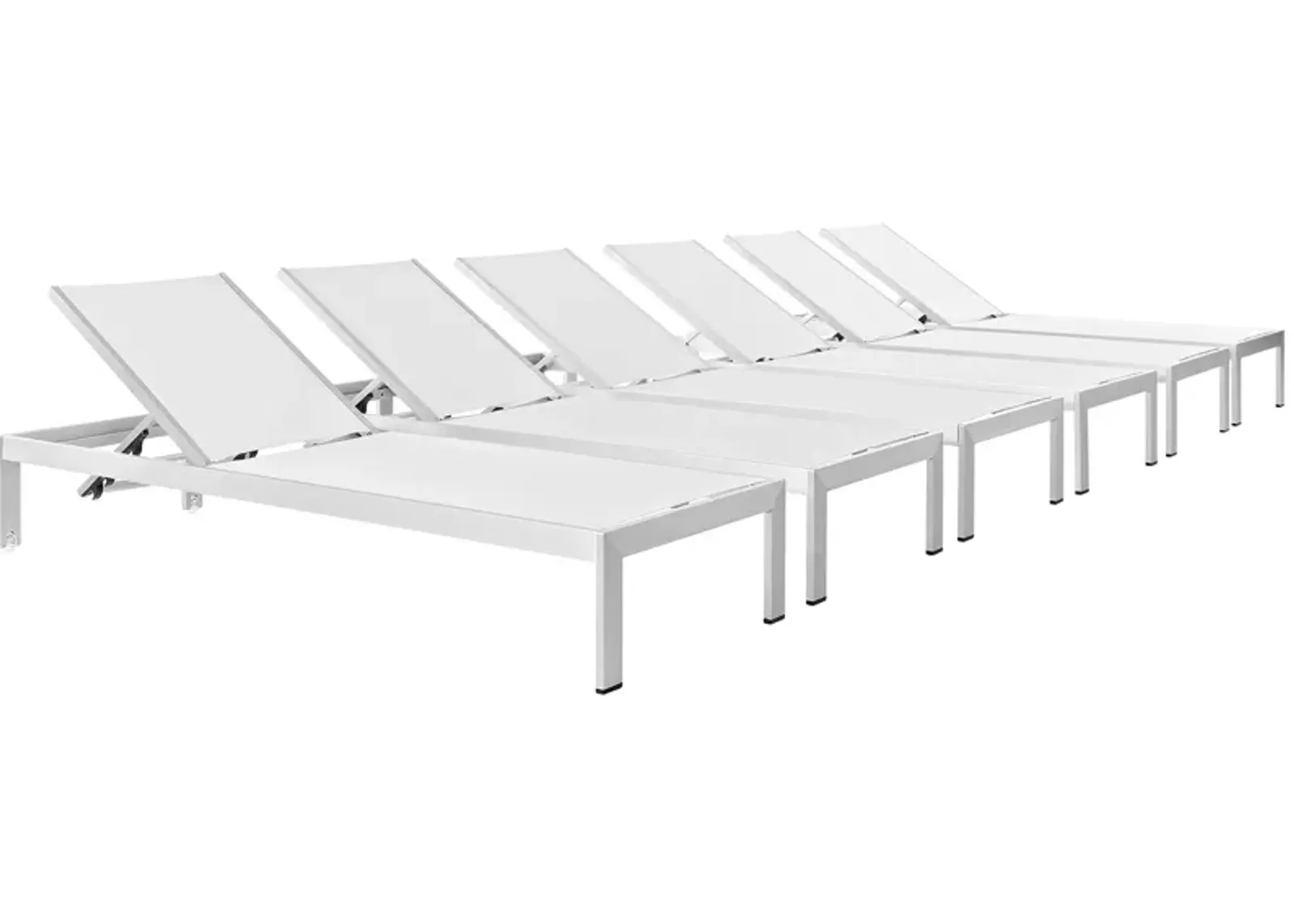 Shore Chaise Outdoor Patio Aluminum Set of 6