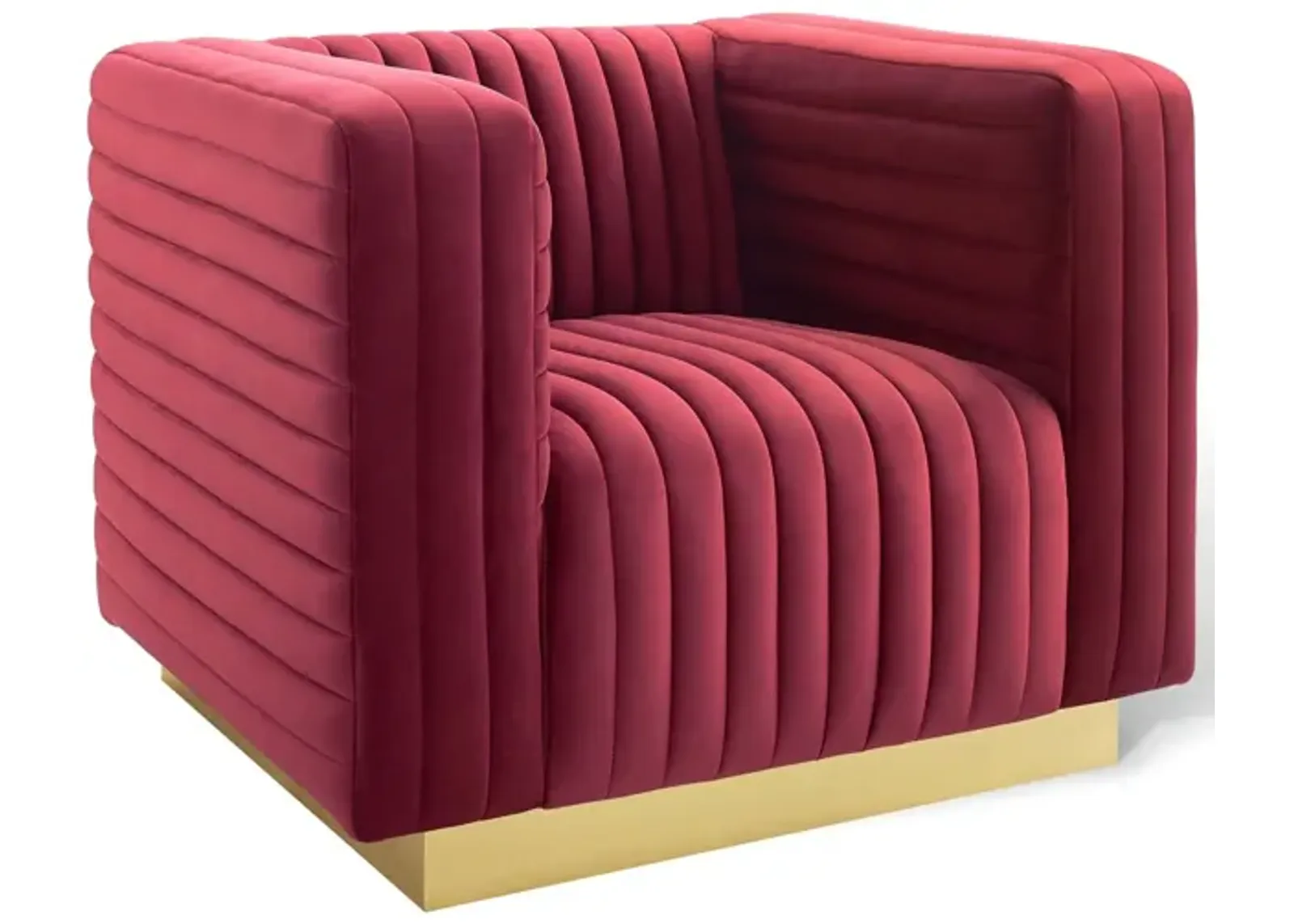 Charisma Channel Tufted Performance Velvet Accent Armchair