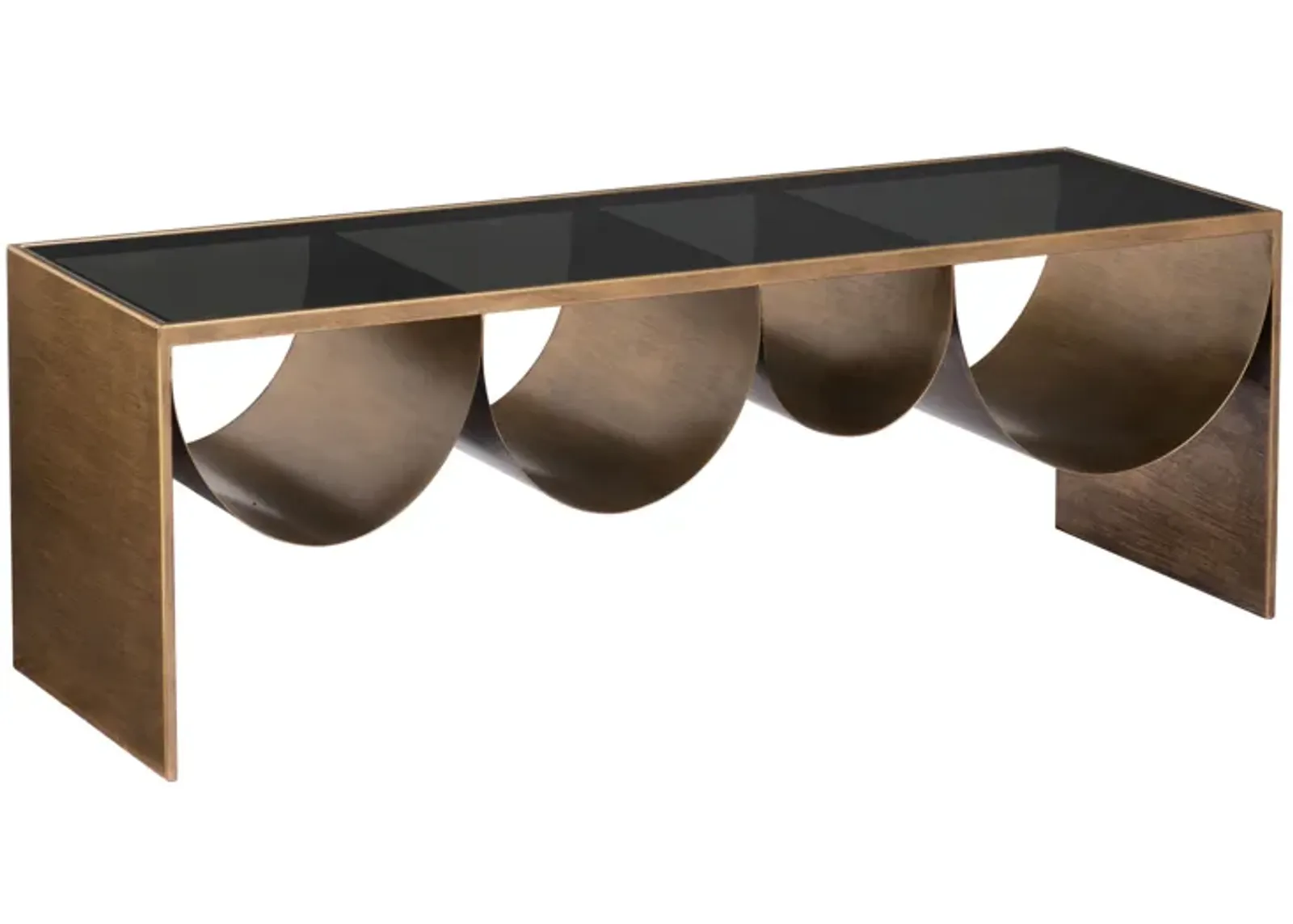 Reed Coffee Table Brass & Black