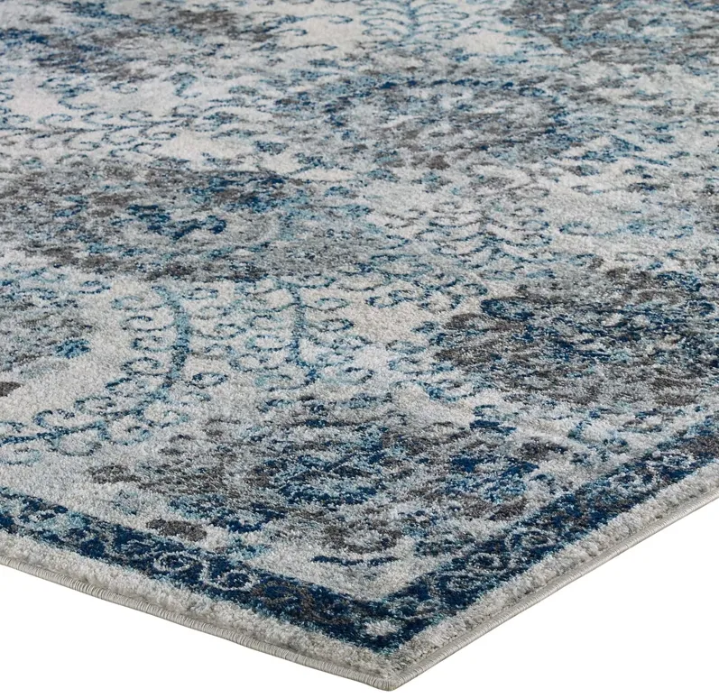 Entourage Kensie Distressed Floral Moroccan Trellis  8x10 Area Rug