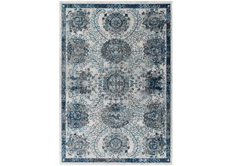 Entourage Kensie Distressed Floral Moroccan Trellis  8x10 Area Rug