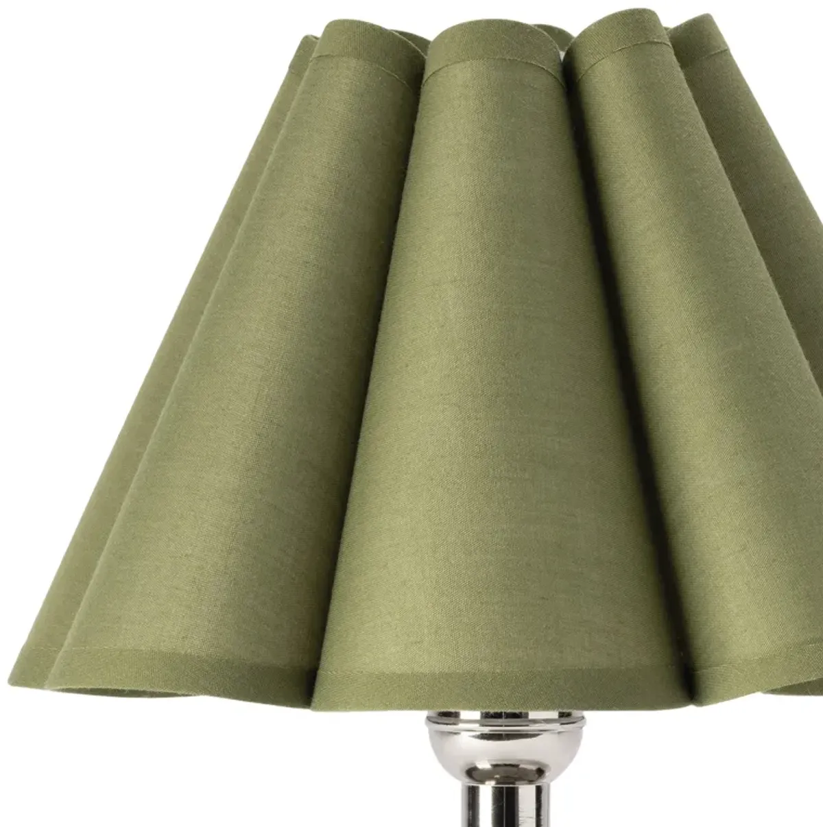 Giorgio Crystal Mini Lamp (Polished Nickel with Green Scalloped Shade)