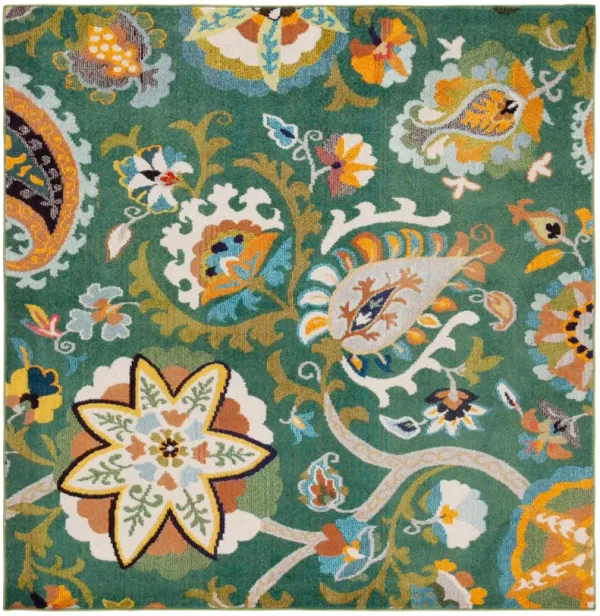 MONACO 229 GREEN  6'-7' x 6'-7' Square Square Rug