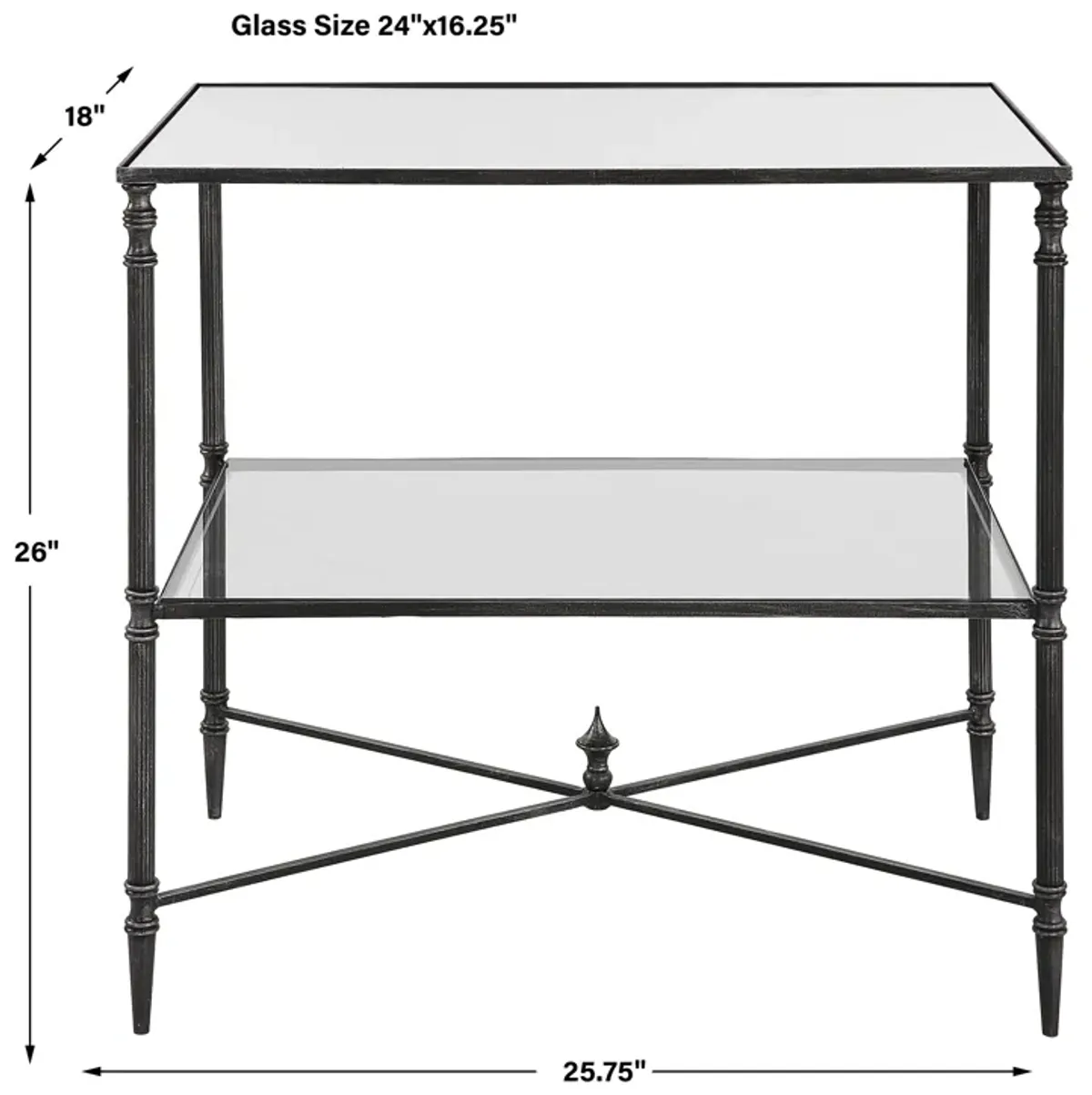 Henzler Mirrored Steel Lamp Table