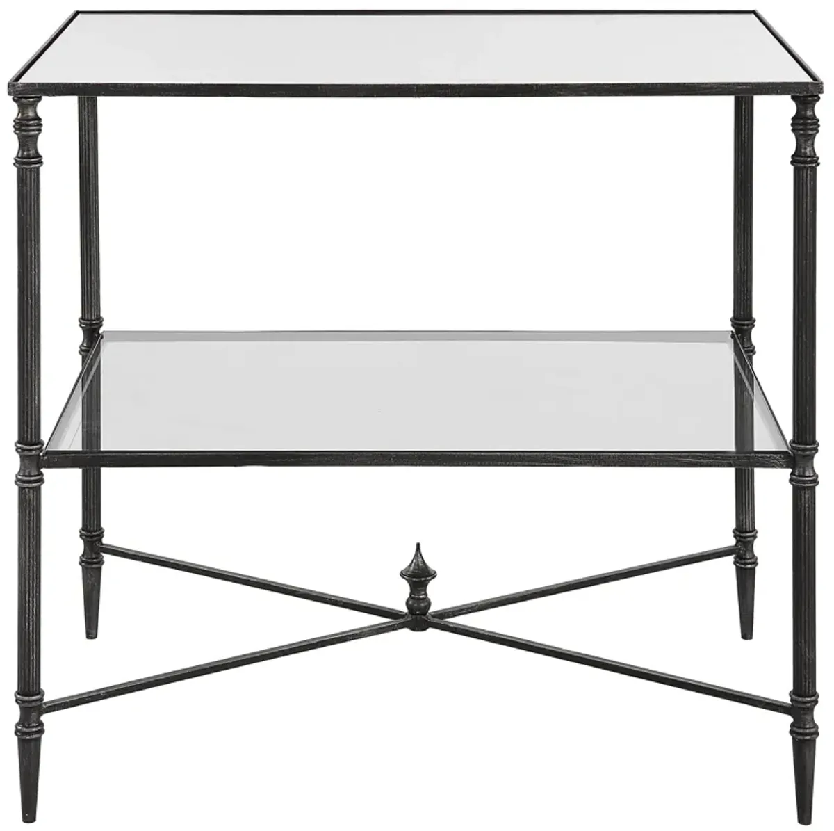 Henzler Mirrored Steel Lamp Table