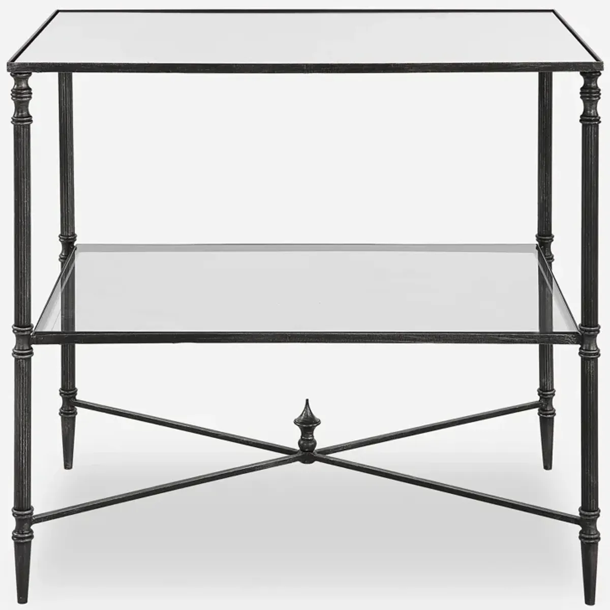 Henzler Mirrored Steel Lamp Table