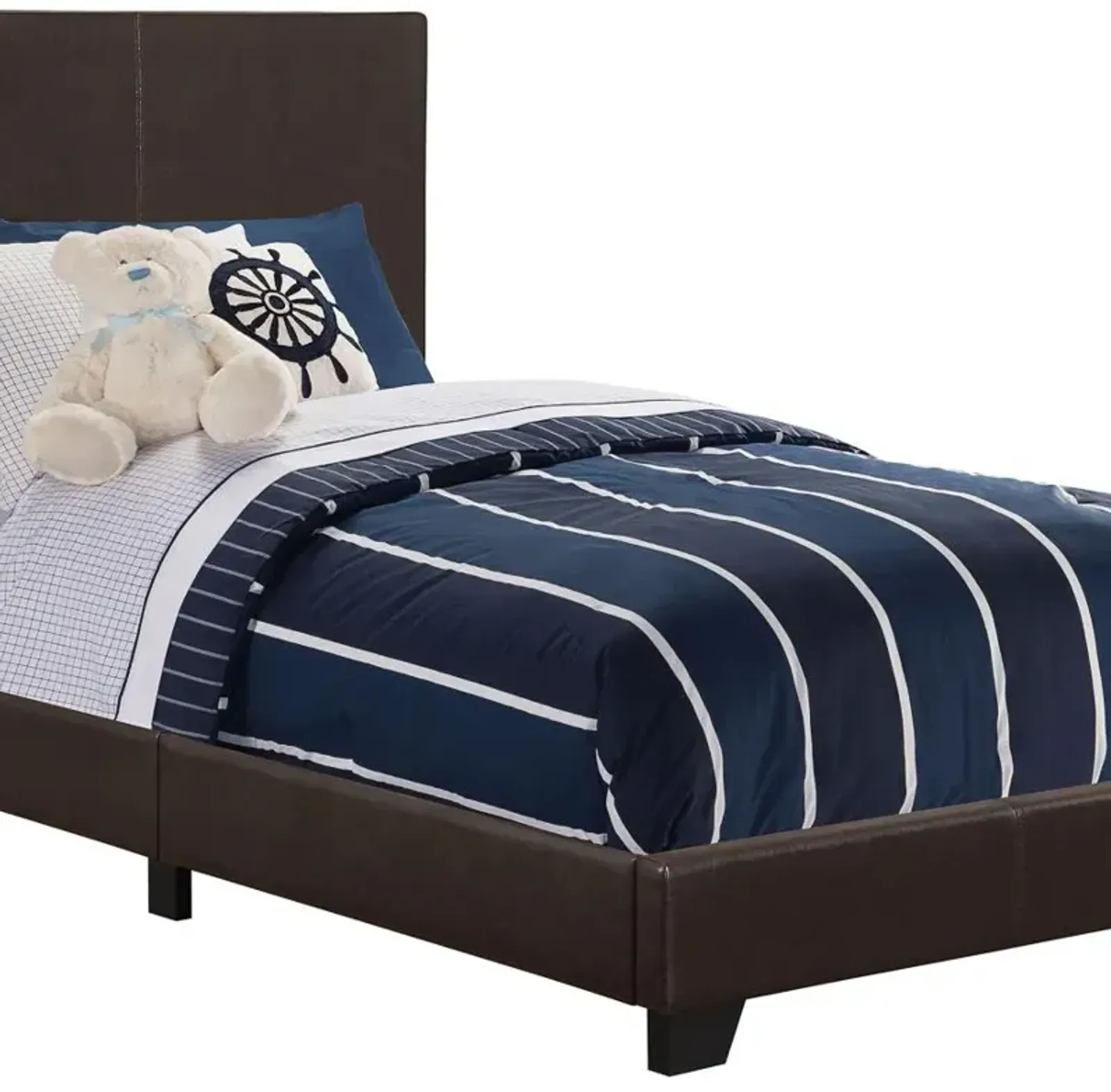 Dorian Upholstered Twin Bed Brown