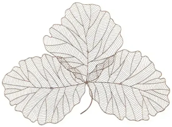 tri leaf wall art, medium, metal, copper/black