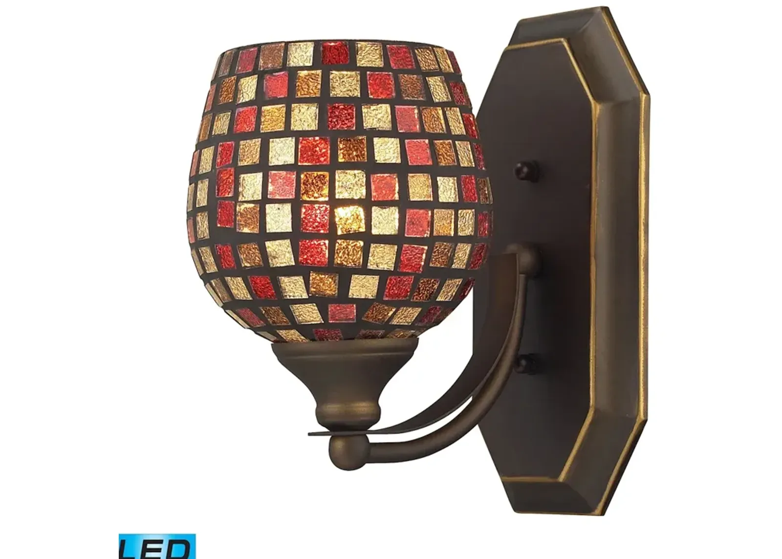 Mix and Match Vanity 5" Wide 1-Light Vanity Light - Aged Bronze