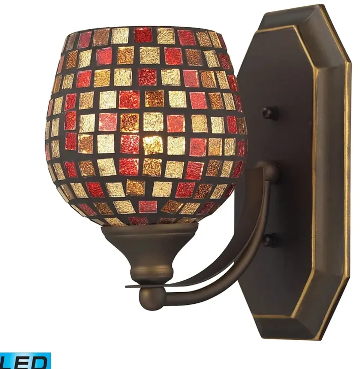 Mix and Match Vanity 5" Wide 1-Light Vanity Light - Aged Bronze