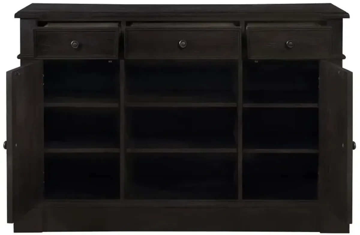 Phelps 2-door Rectangular Server Antique Noir