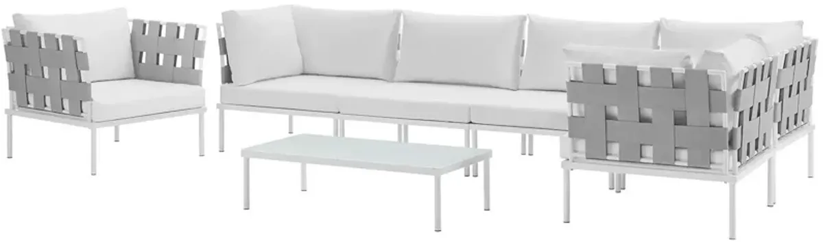 Harmony 7 Piece Outdoor Patio Aluminum Sectional Sofa Set