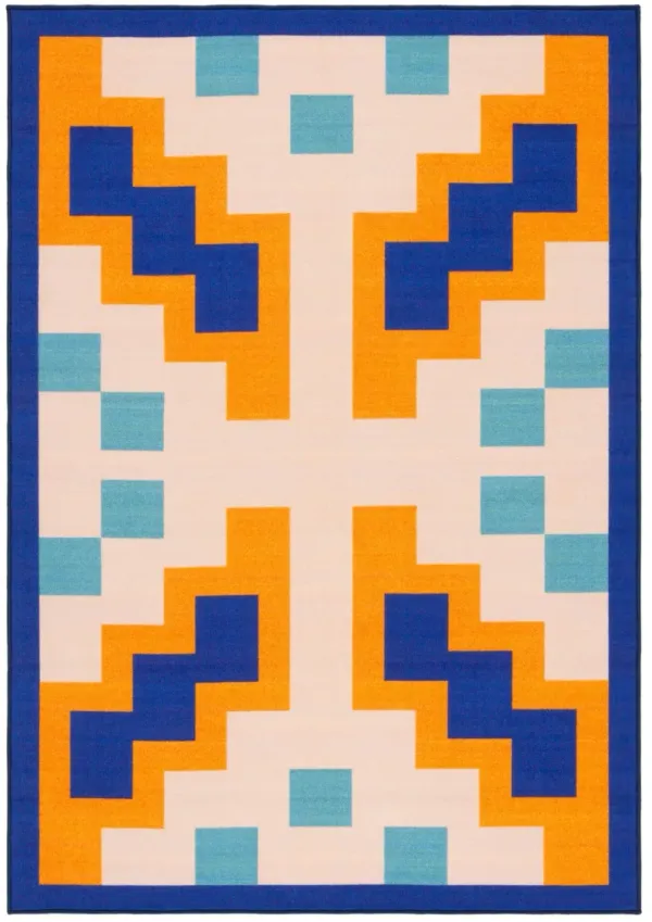 DIGITAL ARTIFACT ORANGE  5' x 7' Medium Rectangle Rug