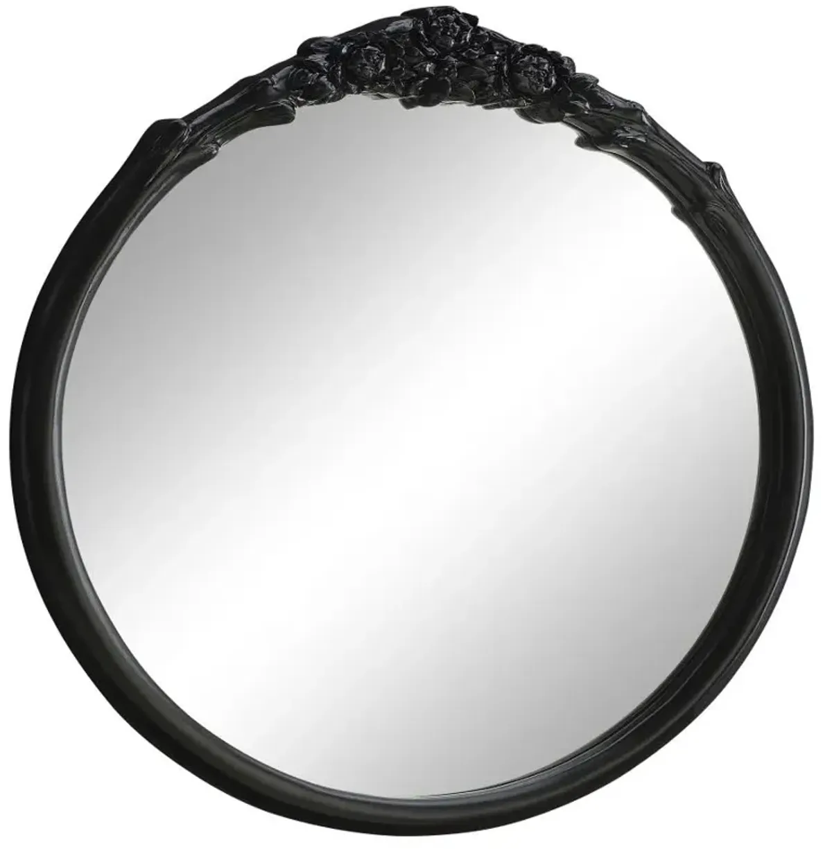 Sylvie French Provincial Round Wall Mirror Black