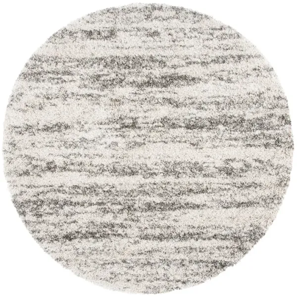 HUDSON SHAG 206 IVORY  4' x 4' Round Round Rug