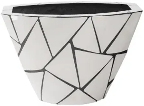 triangle crazy cut planter, small, stainless steel