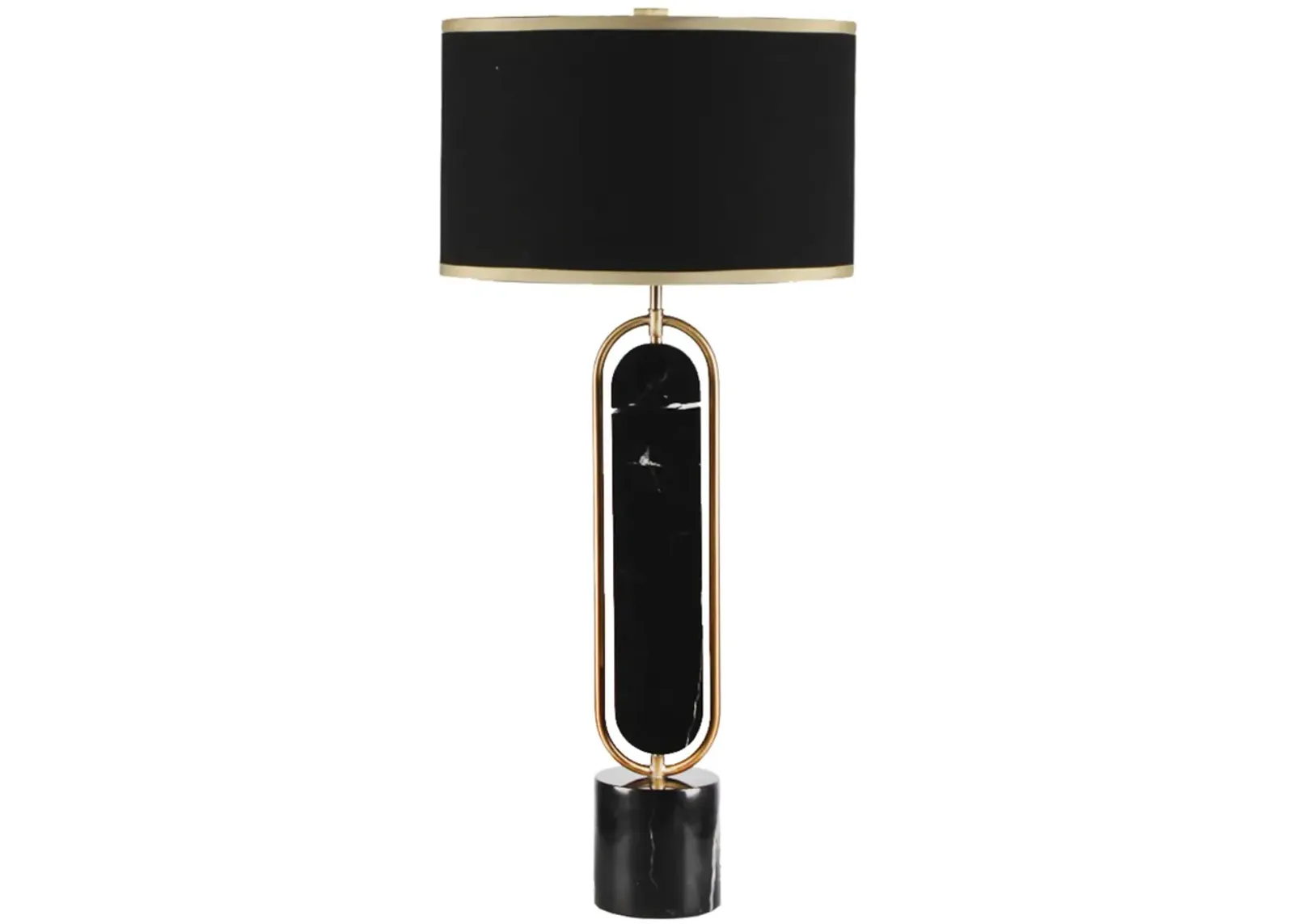 Metal/marble 30" Table Lamp, Gold/black