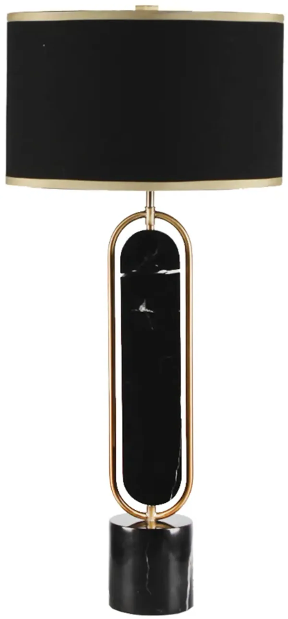 Metal/marble 30" Table Lamp, Gold/black