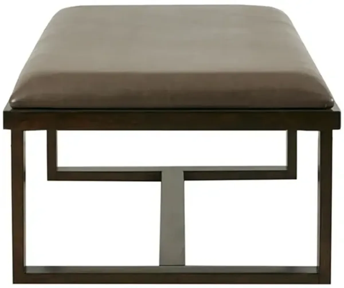 Madison Park Tracey Brown Faux Leather Cocktail Ottoman