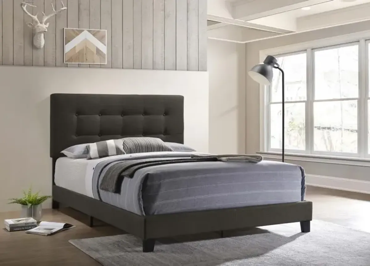 Mapes Tufted Upholstered Eastern King Bed Charcoal