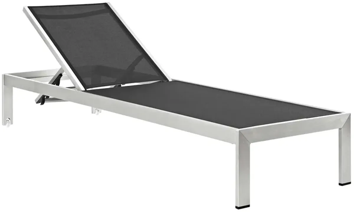 Shore 3 Piece Outdoor Patio Aluminum Chaise with Cushions