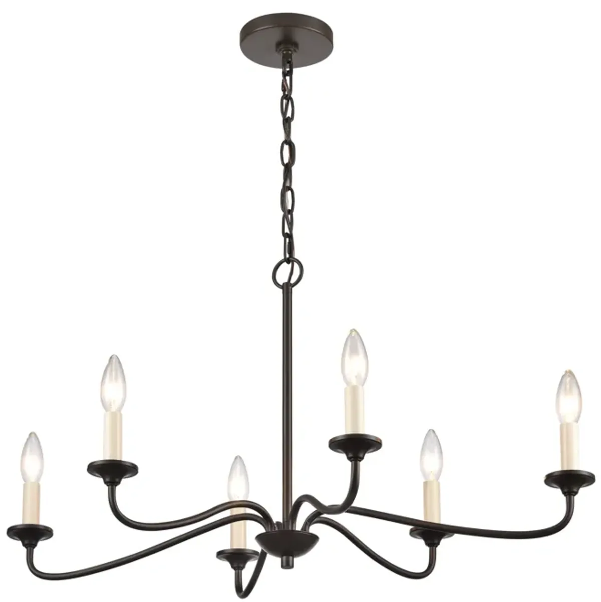 Quinn 30'' Wide 6-Light Chandelier - Old Bronze