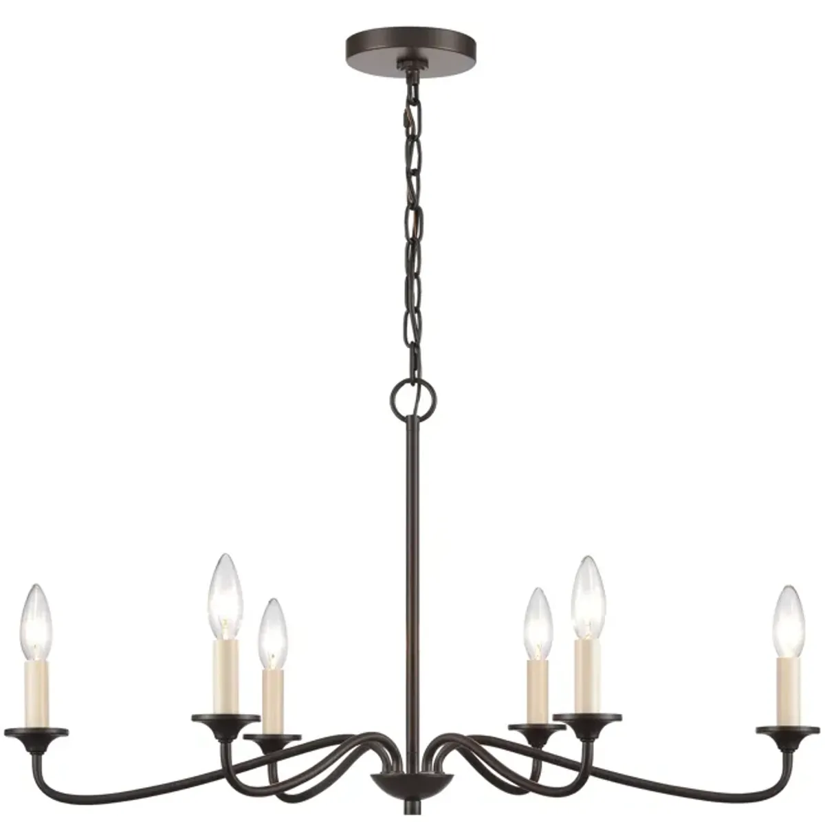 Quinn 30'' Wide 6-Light Chandelier - Old Bronze