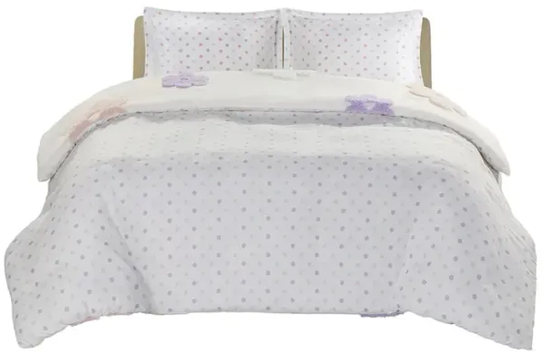 Gracie Floral Reversible Tufted Chenille Duvet Cover Set