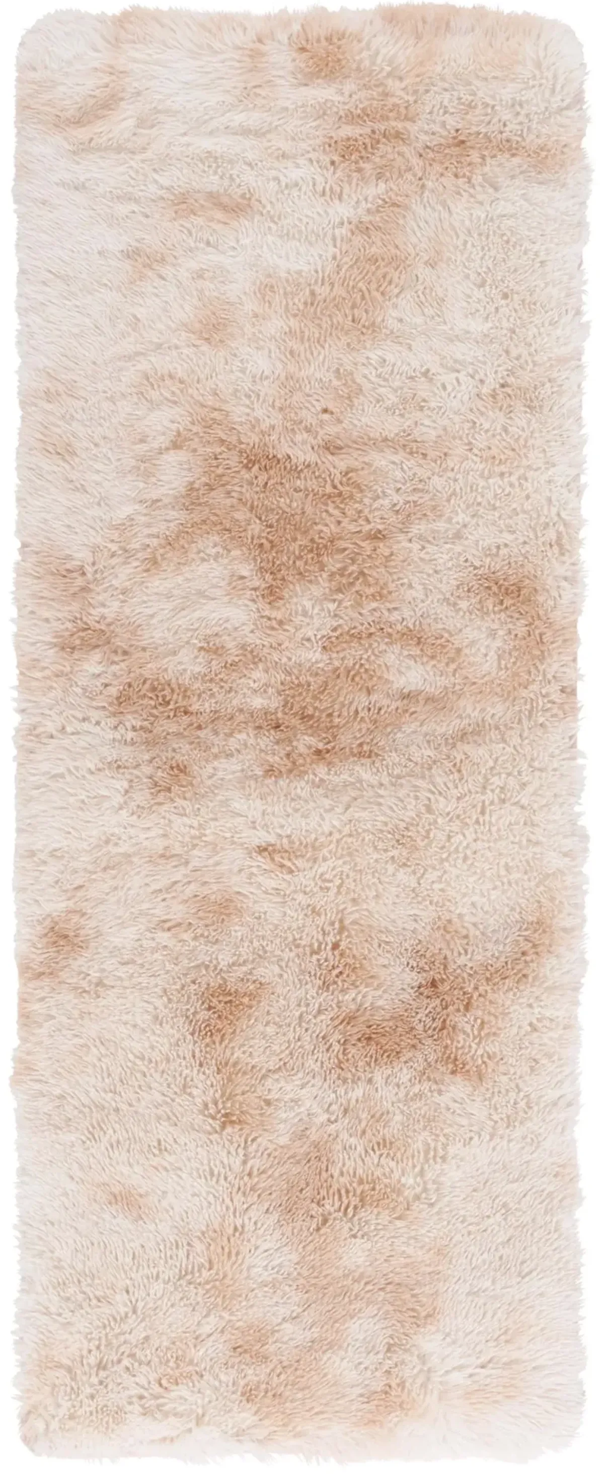 RAINBOW SHAG 100 LIGHT BEIGE 2'-3' x 6' Runner Rug