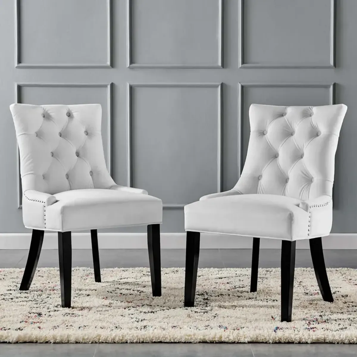 Regent Tufted Performance Velvet Dining Side Chairs - Set of 2