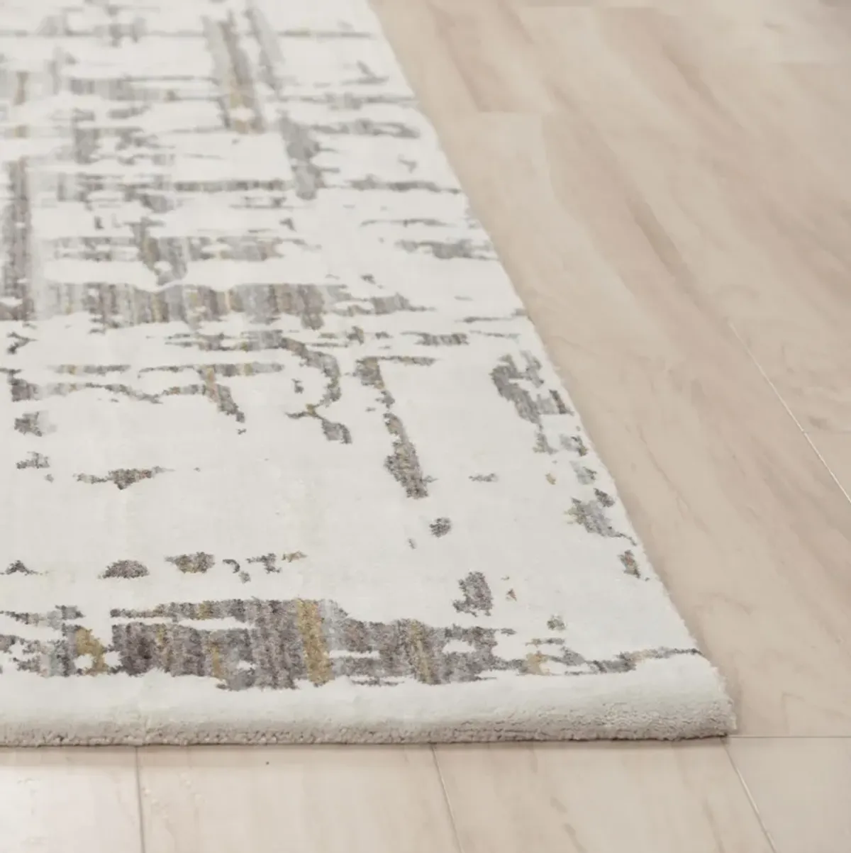 Ankara Ivory/Gray Abstract Recycled Polyester 2'6" x 8' Runner Rug