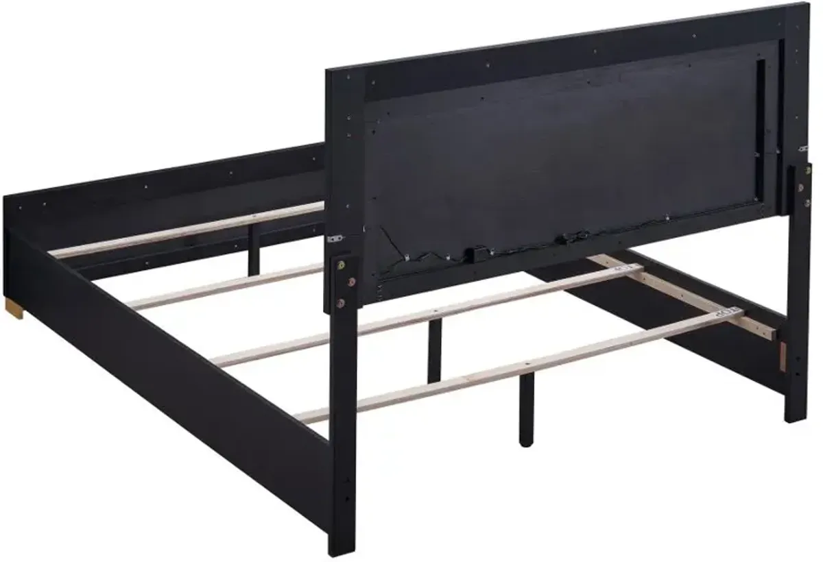 Marceline Queen Bed with LED Headboard Black